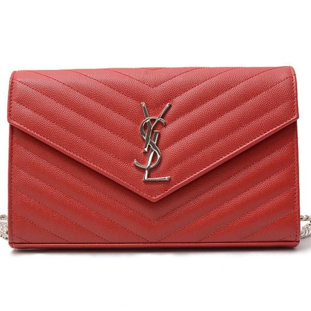 Saint Laurent Chain Wallet Shoulder Bag Leather
